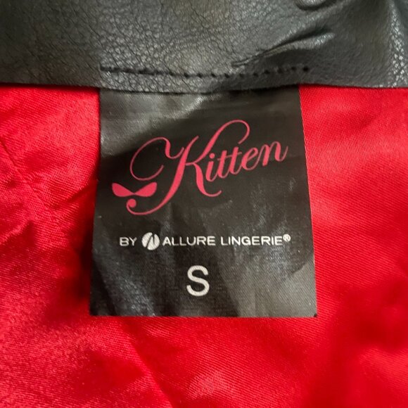 Black Faux Leather Studded One-Shoulder Dress - Picture 5 of 10